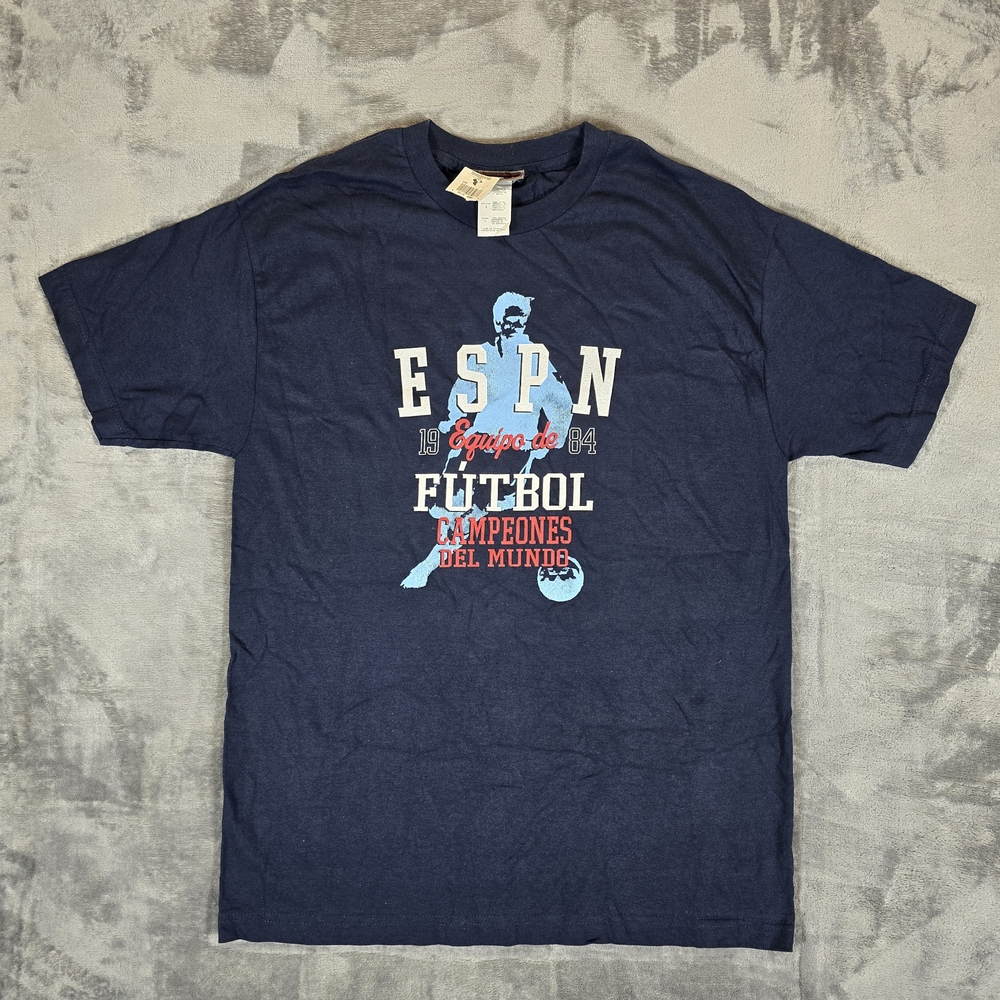 Vintage ESPN Futbol Football T Shirt Size Large Dinsey Parks New NWT